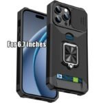 1Pc Heavy-Duty Phone Case Heavy-Duty Shockproof Phone Case With A Metal Stand And Card Slot, Compatible With Iphone 16 Pro Max, 15 Pro Max, 14 Pro Max, And 13 Pro Max. - Image 3