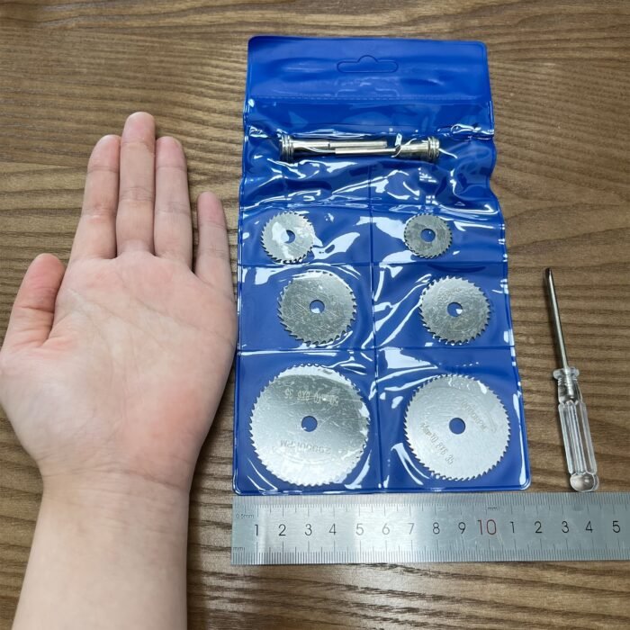 1Set 9Pcs Cutting Wheel Set For Rotary Tool, Saw Blades For Rotary Tool 6Pcs Hss Saw Disc Wheel Cutting Blades With 1Pc 1/8" Round Shank, 1Pc 1/4" Round Shank, One Screwdriver For Wood Plastic Aluminum Cutting - Image 8