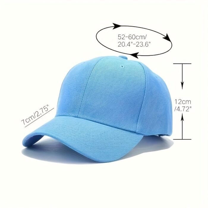 Women'S Summer Fitted Adjustable Baseball Cap, Solid Color, Sun Protection, Polyester, Woven, With Holiday Theme, For Women, Men, Outdoor - Image 4