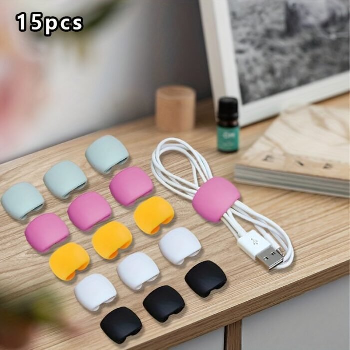 20/15/10/5Pcs Set, Mixed New Wire Storage Organizer, Data Cable Storage Buckle, Travel Data Cable Hub, Headphone Charging Cable Winding Storage Buckle, Simple Multifunctional Winding Buckle - Image 7