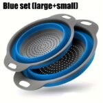 1/2 Set Round Silicone Kitchen Drain Basket Set Collapsible Funnel - 1 Large, 1 Small, Very Suitable For Draining Pasta, Vegetables And Fruits - Image 17