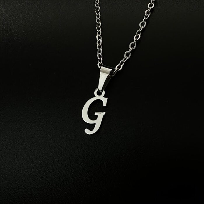 Stainless Steel Minimalist 26-Letter Pendant Necklace - Hip-Hop & Everyday Unisex Jewelry, Initial Gift For Women & Men, Durable Year-Round Wear, Necklace, Daily Wear Accessory, Modern Jewelry, Polished Finish - Image 14