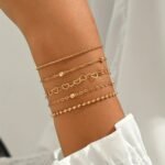 Set Of 5 European And American Stylish And Simple Daily Style Bracelets - Image 8