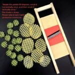 1Pc Manual Wooden Potato Slicer - Recycled Wood Wave-Edge Cutter For Wavy Crinkle-Cut Fries & Vegetables, Kitchen Gadget With Ergonomic Handle, No Electricity Needed, Vegetable Slicer And Chopper, Natural Wood Design, Comfortable Grip - Image 2