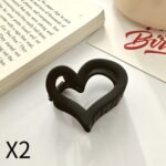 A Set Of 1/2/4 Heart-Shaped Hair Clips - Cute And Minimalist Plastic Hair Accessories For Women, Medium-Sized With Strong Grip And Durability, Perfect For Hairstyle Matching. - Image 11