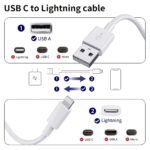 1Pc/3Pcs For Iphone Charger Cable Lightning Data Cable, Original 100.58/201.17/304.8Cm Usb A Charging Cable Suitable For Iphone 13 12 11 Mini Pro Xr Xs Max X Se 8 7 6 Plus For Ipad Ipod For Airpods - White, Lightning To Usb Adapter, Lightning Charging Cable, Fast Charging Cable, Device Charging, Compact Connector, Tanglefree Wire, Reinforced Connector, Highquality Wire, Fast Charging Wire, Gadget Lovers, Mobile Accessories, Portable Accessory, Lightweight Wire, Ofc Cable Construction, Durable - Image 4