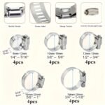 20Pcs Premium Stainless Steel Hose Clamp Set - Adjustable Worm Gear For Pipes, Intercoolers & Plumbing - Durable 304 Construction, Fits 1/4" To 1-1/8" (6-29Mm) - Image 2