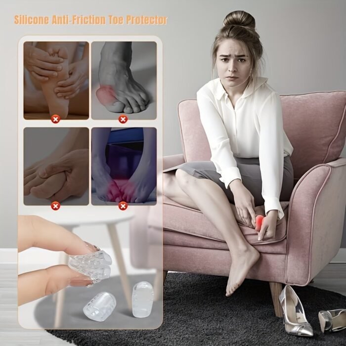 10 Silicone Anti-Friction Toenail Covers: Breathable Gel Toenail Protectors, Soft Foot Care Accessories, Unisex Odorless Toenail Caps, Small Toe Anti-Friction Nail Tubes, Breathable Anti-Breakage Pads, Suitable For Manicure, Sports & Outdoor Activities, Reusable Soft Comfortable Silicone Gear, Running, Cycling, Gym, Hiking Specialized - Image 5