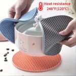 1/4Pcs Round Honeycomb Silicone Placemat 17.02 Cm, Heat Insulation Pad, Non-Slip Pot Holder, Easy To Clean And High Temperature Resistant Table Mat, Tabletop Protection, Home Kitchen Dining Table Decor - Image 8