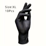 Heavy Duty Nitrile Gloves - Extra Strength, Waterproof & Latex-Free - Non-Slip Grip For Kitchen, Tattoo, Hair Dye, Beauty - 10Pcs Pack - Comfort Fit Household Gloves - Image 9
