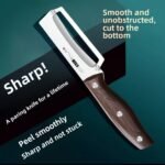 1Pc Stainless Steel Paring Knife, Commercial Sugarcane Peeler, Pineapple Cutter, Kitchen Melon Light Beige Scraper - Stamped Construction Blade,Not Suitable For Left-Hand Use - Image 3