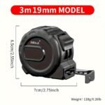 1Pc Oudisi High Precision Digital Tape Measure 3.0Meter/5.0Meter/7.5Meter/10.0Meter - Waterproof Abs Shell & Metal Shaft, Black Golden Heavy-Duty Measuring Tool For Woodworking, Construction, Diy Projects - Image 6