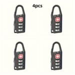 1/2/4/6/10Pcs Travel Sentry Approved Mini Padlocks - Durable 3-Digit Password Lock, Anti-Theft Lightweight Metal Lock For Luggage, Backpacks, Suitcases - Stylish Minimalist Design, Easy To Set, Luggage Locks, Suitcase Security, Sleek Metallic Finish, Sturdy Construction - Image 7