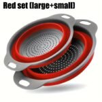 1/2 Set Round Silicone Kitchen Drain Basket Set Collapsible Funnel - 1 Large, 1 Small, Very Suitable For Draining Pasta, Vegetables And Fruits - Image 15