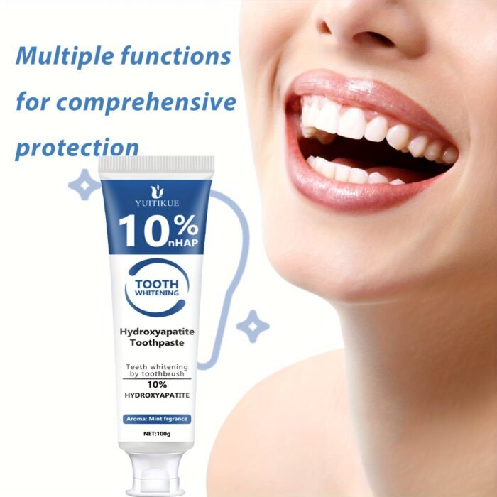 Hydroxyapatite Toothpaste, 10% Hydroxyapatite Whitening Tooth, Peppermint Essential Oil Deep Cleaning Paste, Fresh Breath Strengthen Dental Care, Basic Cleaning, Suitable For Everyone - Image 4