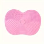 Gentle Care Silicone Makeup Brush Cleaning Pad With Suction Cup - Apple-Shaped, Textured Surface For Effective Cleaning, Fragrance-Free Beauty Tool Scrubber - Image 11