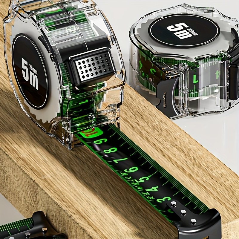 product-fancy-f6faa17b-a1f6-4e6d-98a0-ec5e2ffe9ed6.jpg 1Pc Self-Locking Fluorescent Steel Tape Measure High Precision Laser Inkjet Code Box Ruler Measuring Tool Wide Ruler - Image 1