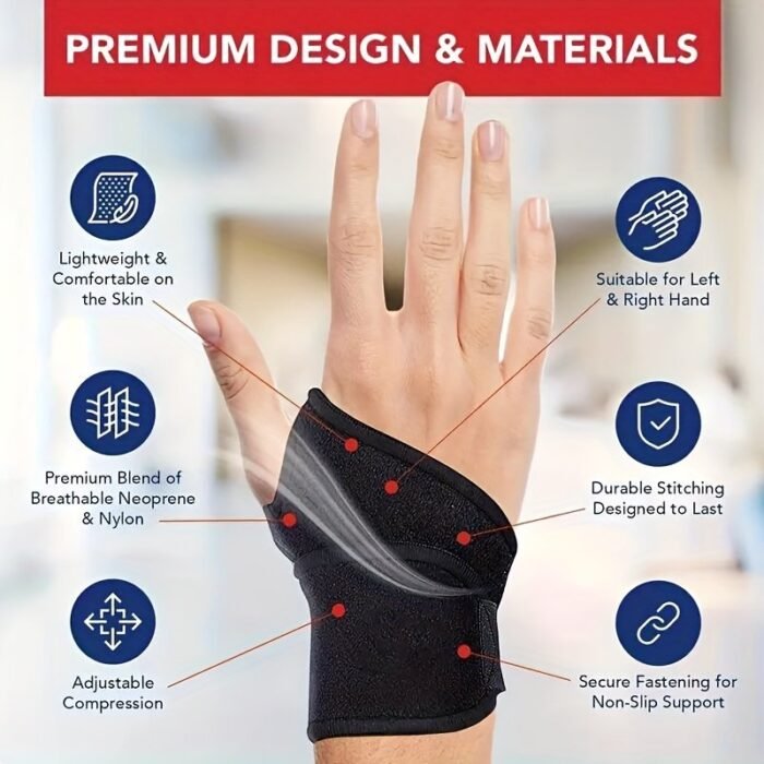 1 Adjustable Wristband, - Comfortable Sports Wristband For Work, Fitness And Weight Lifting, Suitable For Left Or Right Hand Support - Image 6
