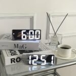 1Pc Led Mirror Bedside Alarm Clock 12/24 Hours Battery Plug-In/Two Power Supply Methodshome Decoration Artwork Can Be Put In The Bedroom Study Can Be Used As Christmas Thanksgiving Mother'S Day Gift. - Image 2