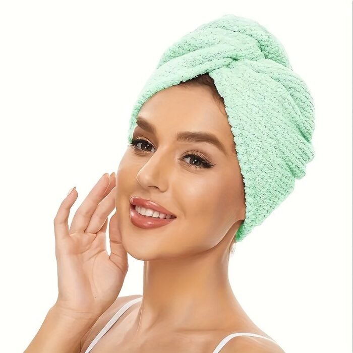 1/3 Pack Softtouch Microfiber Hair Towel Wrap For Women - Quick Drying, Coral Fleece, 300Gsm Super Absorbent, Comfortable Blow Dry Towel, Ideal Bathroom Accessory, Essential Daily Hair Care Gift, Knitted Polyester Fiber, Low Shedding, Fragrance-Free, Suitable For Normal & Curly Hair - Image 7