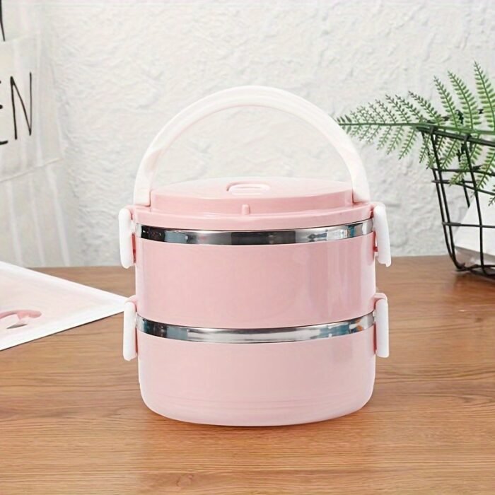 1Pc Double Layer Stainless Steel Insulated Lunch Box With Transparent Lid - Leak-Proof, Keeps Food Warm Or Cold, Perfect For Students & Professionals, Dishwasher Safe,Back To School - Image 9