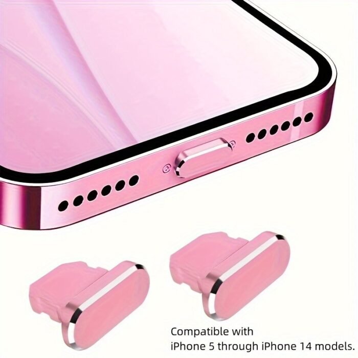 2 Pcs Aluminum Alloy Anti Dust Plug For Iphone 13 12 Mini 11 Pro Max Xs 8 Plus Ipad Airpods Apple Series Lightning Port Cover - Image 12
