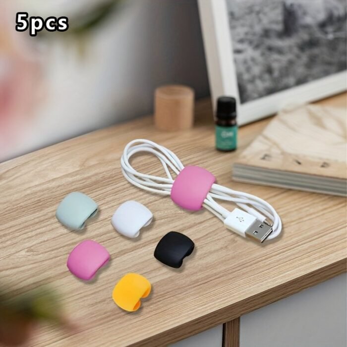 20/15/10/5Pcs Set, Mixed New Wire Storage Organizer, Data Cable Storage Buckle, Travel Data Cable Hub, Headphone Charging Cable Winding Storage Buckle, Simple Multifunctional Winding Buckle - Image 3