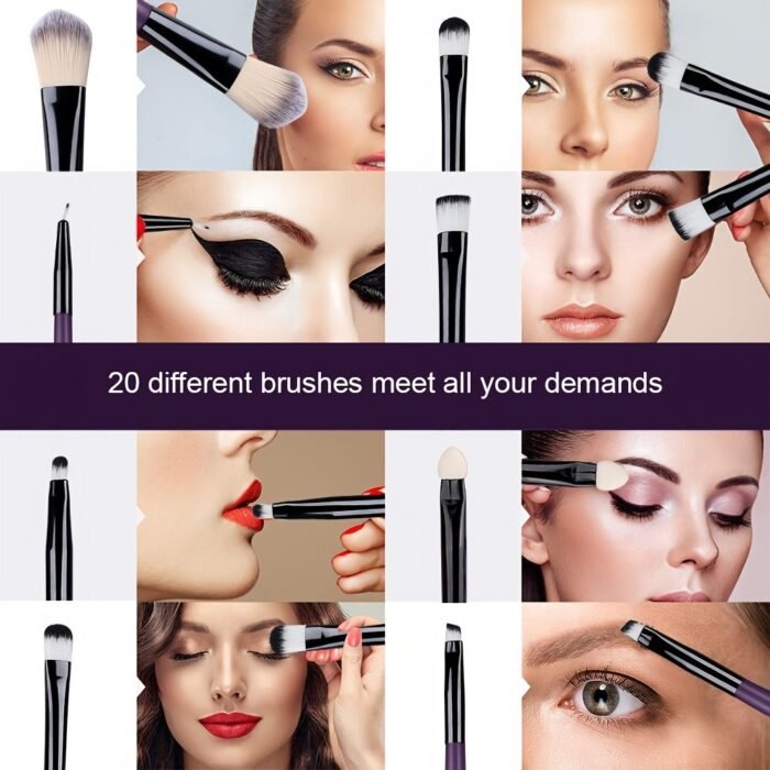 20/34Pcs Makeup Brush Set And 8Pcs Mini Makeup Brush Professional Soft Synthetic Powder Foundation Eyeshadow Makeup Brush Cosmetics Suitable For Beginners - Image 16