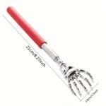 1Pc Stainless Steel Extendable Back Scratcher - Telescopic Adjustable 21.08-57.91 Cm With Ergonomic Rubber Handle, Portable Manual Itch Relief Tool For Elderly & Adults, Perfect Gift For Thanksgiving Christmas Birthdays, Personal Care Accessory | Sleek Metallic Finish | Durable Construction - Image 3