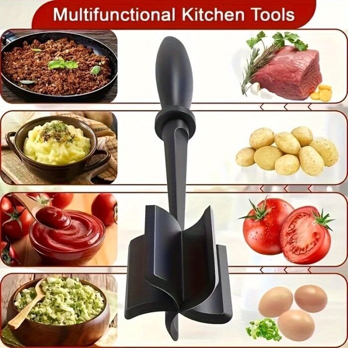 1Pc Aberzey Heat Resistant Plastic Meat Chopper - Manual Hamburger Meat Shredder, Beef Grinder For Crafting Burgers, Turkey & More - No Electricity Needed - Image 4