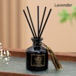 1Pc Elegant Glass Fragrance Diffuser With Black Bottle & Tassel ? Versatile Air Freshener For Bathroom, Home, Car, And Outdoor Use, Aromatherapy Diffuser - Image 5