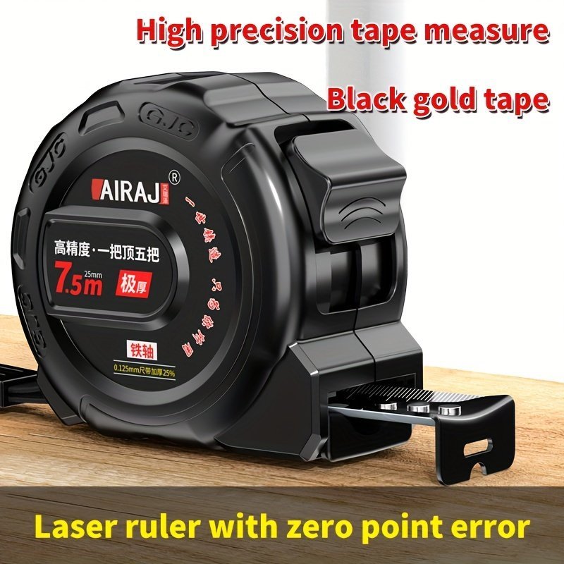product-fancy-fe6cda90-134a-4288-b883-56cb4f2a384a.jpg 1Pc Oudisi High Precision Digital Tape Measure 3.0Meter/5.0Meter/7.5Meter/10.0Meter - Waterproof Abs Shell & Metal Shaft, Black Golden Heavy-Duty Measuring Tool For Woodworking, Construction, Diy Projects - Image 1