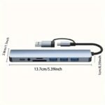 8-In-1 Usb Hub With Audio Jack, Multi-Port Adapter For Tablets, Usb-Powered, 5V Operating Voltage, Compatible With Tablets - Image 2