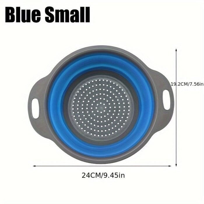 1/2 Set Round Silicone Kitchen Drain Basket Set Collapsible Funnel - 1 Large, 1 Small, Very Suitable For Draining Pasta, Vegetables And Fruits - Image 11