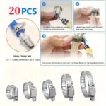 20Pcs Premium Stainless Steel Hose Clamp Set - Adjustable Worm Gear For Pipes, Intercoolers & Plumbing - Durable 304 Construction, Fits 1/4" To 1-1/8" (6-29Mm) - Image 3