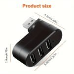 High Quality For Laptop For Pc Hub Usb Rotate Splitter Mini Adapter 3 Ports - Image 2