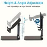 Adjustable Desktop Phone Stand Holder - Foldable, Height & Angle Adjustable, Non-Waterproof Abs Material, Universal For 10.16-20.32Cm Devices, Ideal For Office & Bedroom, Compatible With Iphone Ipad Samsung Tablets - Image 5
