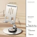 Metal 360? Rotatable, Foldable And Adjustable Phone Holder For Desktop Live Streaming, Not For Car Use - All-Metal Foldable Holder Carbon Black - Image 2