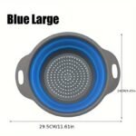 1/2 Set Round Silicone Kitchen Drain Basket Set Collapsible Funnel - 1 Large, 1 Small, Very Suitable For Draining Pasta, Vegetables And Fruits - Image 5