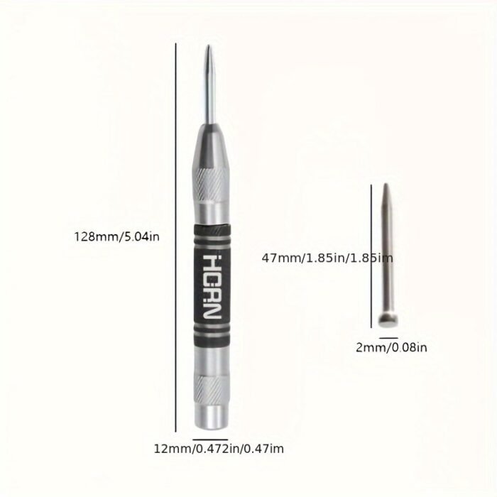 Automatic Center Punch: Adjustable And Strong Tool For Precise Drilling And Marking. Allows For Accurate Woodworking And Metalworking. - Image 2