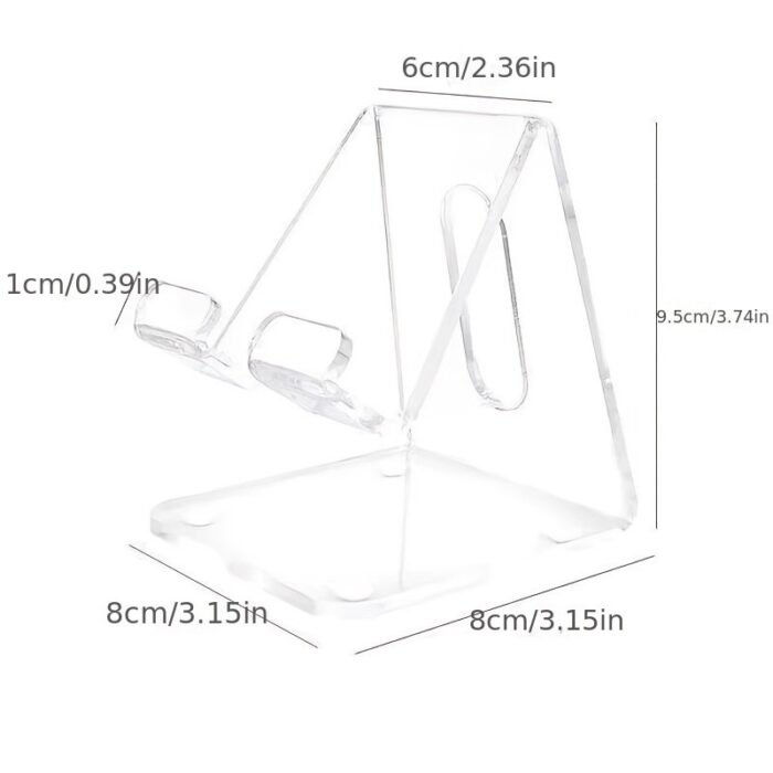 Simple Style Acrylic Transparent Desktop Mobile Tablet Holder, Dormitory Essential Creative Thickened Holder One Piece - Image 2