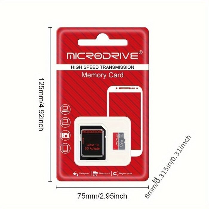 Microdrive Brand Gray Red High Speed Micro Tf Sd Card 8Gb 16Gb 32Gb 64Gb 128Gb 256Gb Memory Card U3 Class 10 Memory Mini Sd Card For Sd Adapter - Image 2