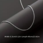 Men'S Fashion Necklace, Minimalist Non-Fading Diy Single Chain Accessory, 3Mm Width - Image 4