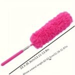 1Pc Colorful Extendable Microfiber Duster - Stainless Steel Pole, Bendable & Reusable Head For Efficient Dusting Of Furniture, Cars, Glass - No Batteries Required, Ideal For Bedroom, Living Room, And More, Dusters For Cleaning - Image 4