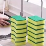 12Pcs Kitchen Cleaning Sponges - Anti-Scratch, Green & Yellow, Multi-Use For Dishes, Countertops, And More, Dish Scrubber Sponge - Image 10