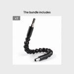 1Pc 300Mm Hex Shank Drill Bit Extension Bar - Flexible Metal-Bendable Plastic-Coiled Cable With 1/4" Inner Hex Head, Black Electric Screwdriver Accessory For Tight Spaces & Corner Work - Image 7