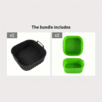 1Pc Reusable Silicone Air Fryer Liners - 20.32 Cm Square For 4-7 Qt Air Fryers - Air Fryer And Microwave Safe - Easy Cleaning And Non-Stick - Perfect For Healthy Cooking - Image 11