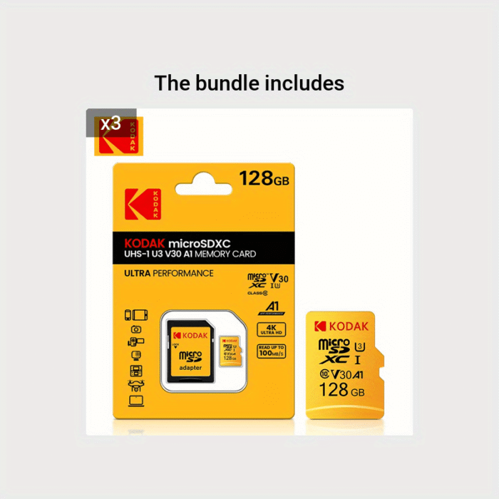 The Kodak High-Speed U3 Micro Tf Includes Sd Adapters Of 32G, 64G, 128G, And 256G. The Uhs-I Provides Excellent Value And Is Ideal For High-Speed Tf Storage At 4K/120Fps, Making It Compatible With Smartphones, Camera Storage, Action Cameras, Car Audio, And More. - Image 15