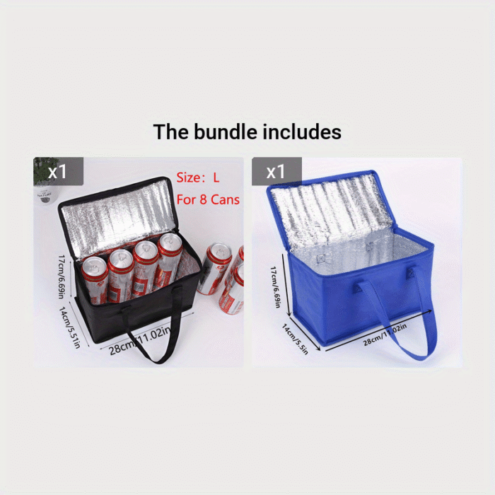 1Pc Insulated Cooler Bag For Drinks And Lunch - Portable And Durable Aluminum Foil Material - Keep Your Food And Drinks Fresh And Cold All Day, Lunch Bag | Stylish Insulated Bag | Durable Handle Bag, Lunch Bag - Image 9