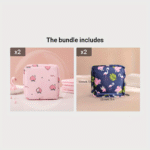 Yadiyadi Cute Bear Sanitary Napkin & Tampon Organizer Bags - Large Capacity Period Storage With Zipper Closure, Floral, Pastel Colors - Compact For School, Travel, Work - Girls, Women, Teens - Eco-Friendlyreusable Hygiene Bag, Sanitary Napkin Storage Bag, Travel Menstrual Bag, Playful Design, Durable Fabric - Image 21